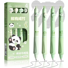 dellyy Erasable Ballpoint Pen, Pack of 4 Erasable Rollerball Pens, Erasable Pens Black, Erasable Rollerball Pen Children, Diameter of Lead 0.5 mm, for Students, Gift, School Office Supplies