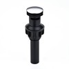Bathroom Sink Drain with Overflow: Chrome+Black Bathroom Sink Drain Stopper