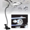 Desk Clip Clamp Flexible Magnifier Adjustable LED Magnifying Glass Jewelry