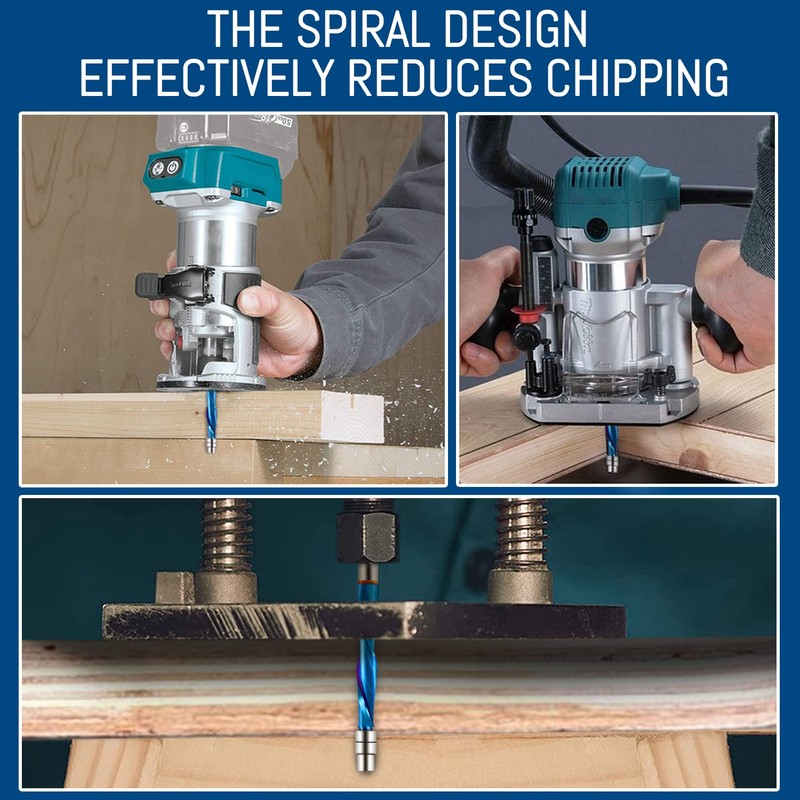 LudoPam Downcut Spiral Flush Trim Router Bit,1/4 Shank Carbide Spiral