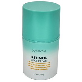 Dearskin Retinol Cream for Face Anti Aging Moisturizer Wrinkle 1.7oz Night and Day with Botanical Hyaluronic Acid, Vitamin E, Jojoba Oil Aloe Vera Vegan - New Pump Bottle!