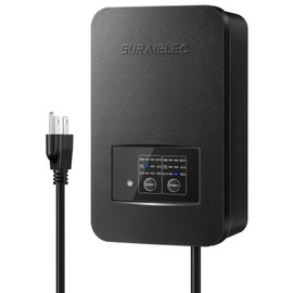 SURAIELEC 200W Low Voltage Landscape Transformer, Outdoor Weatherproof Transformer with Photocell Sensor & Timer, 2 Independent Zones, 120V AC to 12V/15V AC Multi Tap for Pathway Lights, Spotlights