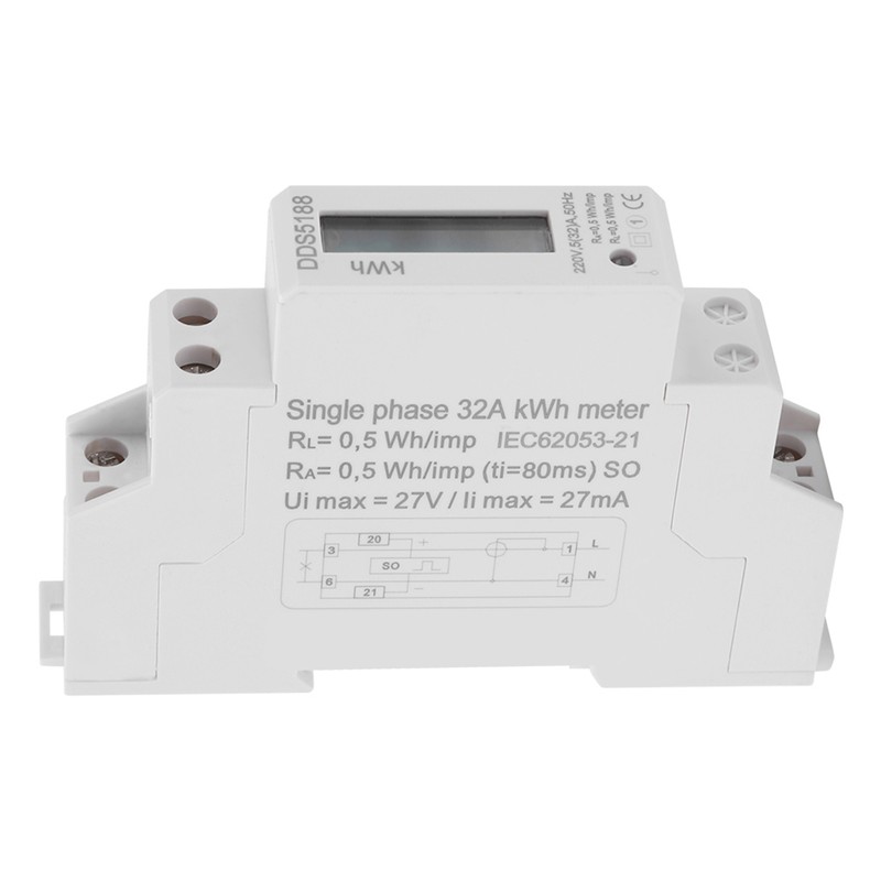 Digital LCD Single phase Din Rail Electric Meter 5-32A Electronic