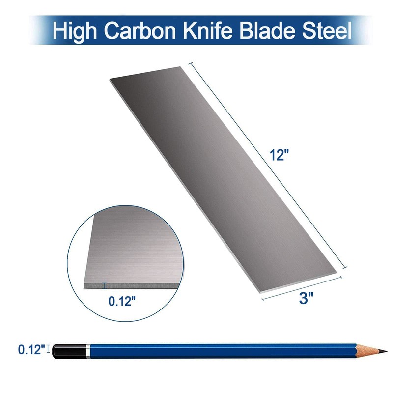 uuvzvcek Knife Blade Steel, 1095 Steel Flat Stock, 12" x