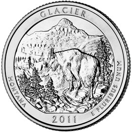 US 2011 Montana Glacier National Park Quarter BU Uncirculated Coin Silver Tone Belt Buckle NEW - America the Beautiful