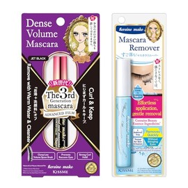 Heroine Make by KissMe Dense Volume Mascara Advanced Film + Eye Makeup Remover | Waterproof Mascara & Volumizing Lash Definition | Gentle Eye Makeup R