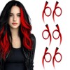 Partial wig bridge extension hair piece snap color two-tone gradient hairpiece-JFP7233, 6 pieces, red / 부분 가발 브릿지 붙임머리 헤어 피스 똑딱이 컬러 투톤 그라데이션 헤어피스-JFP7233, 6개, 레드