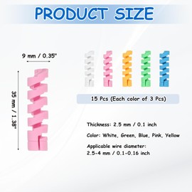 sourcing map 15Pcs Charger Cord Protectors, Flexible Rubber Spiral Cord Protector for Phone Charger Headphone Laptop, White, Green, Blue, Pink, Yellow