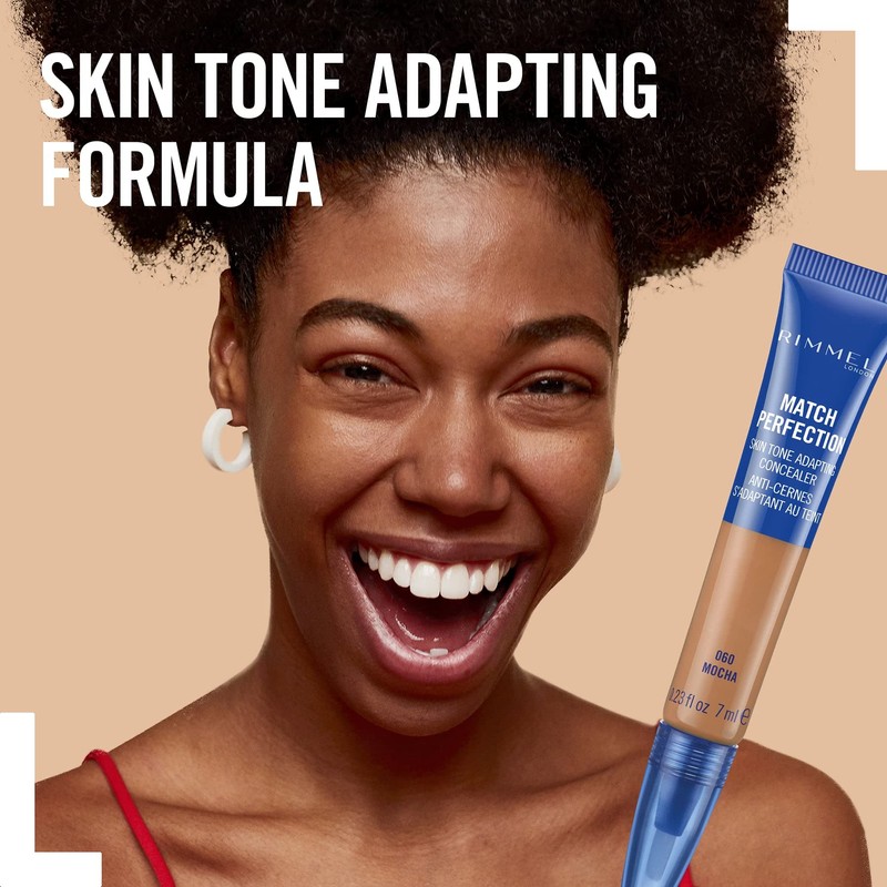 Rimmel London Match Perfection Light Coverage Blendable Liquid Concealer, 040