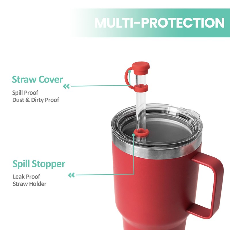 Straw Cover for YETI Cup, 4 Sets Silicone Spill Stopper