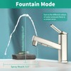 HEROBAI Single Hole Bathroom Faucet, Single Handle Modern Pull Out
