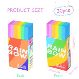 Shinybox Children's Eraser, 30 Pieces Children's Eraser, Soft Eraser, Mini Eraser, 2B Eraser, Children's Party Bag, Gift Toy for Schools, Sketches, Office, Signs