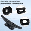 ORLANG 4 Inch Dock Cleats, Electrophoretic Coated Black Boat Cleats