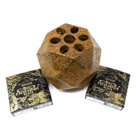 Nabeel Black Oudh Bakhoor Incense Bricks - 2 Boxes x 9 Pieces Each | Premium Bakhoor with Incense Burner | Floral-Woody-Musky Aroma for Relaxation and Ambience