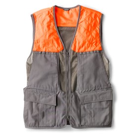 Orvis Men’s Upland Hunting Vest - Traditional Bird Hunting Vest with No-Leak Game Pouch and Blaze Upper, Granite Lower, XXL