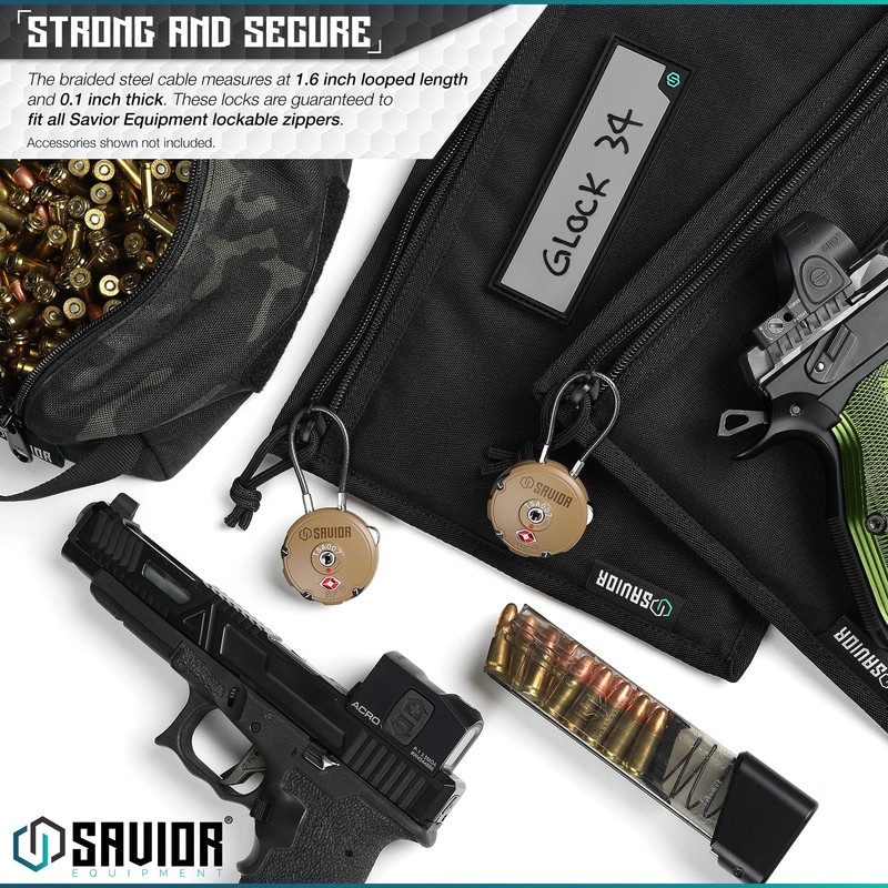 Savior Equipment Quality TSA-Approved 3-Digit Combination Cable Travel Luggage Locks