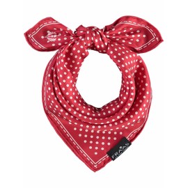 FRAAS Women's Polka Dot Neckerchief - 51 x 51 cm Size - Velour Scarf Silk - Silk Scarf for Women with Polka Dots Pattern - Bandana Scarf Perfect for Summer, red