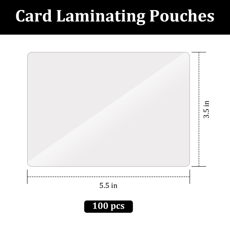 100Pcs 3x5 Index Card Laminating Pouches File Card Laminating Pouches