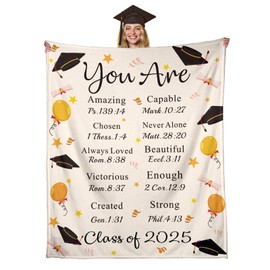 Graduation Blanket for Him Her High School Seniors Class of 2025 Throw Blanket for Women Men 2025 Graduation Decorations College Graduates Blankets for Him Her 2025 Graduation Blankets (50*60 inches)