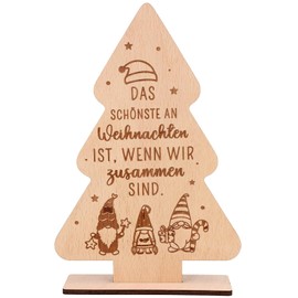 Spruchreif Wooden Fir Tree with Engraving, Wooden Stand, Christmas Tree, Gifts Made of Wood, Gift Christmas, Advent Season