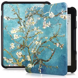 Caweet Case for Nook GlowLight 4 Plus 7.8" 2023 Release, Ultra Lightweight PU Leather Shell Cover with Magnetic Closure, Almond Blossom