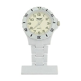 Prince LondonAN Rubberised White Rotating Bezel Unisex Nurses Fob Watch PI-2026