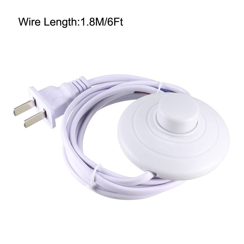 uxcell Inline Latching Foot Pedal Push Button Switch, Round Lamp