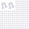 TOAOB 200 pcs Earring Backs Plastic Safety Backs Clear Rubber