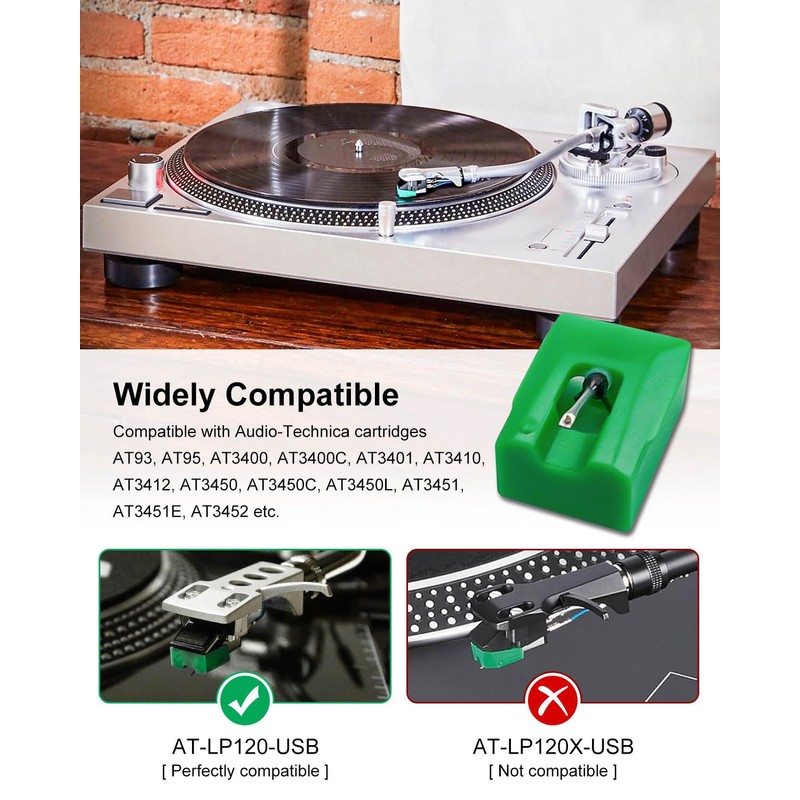 ATN95E Replacement Stylus Compatible with Audio-Technica AT-LP120-USB AT93 AT95 Turntable,