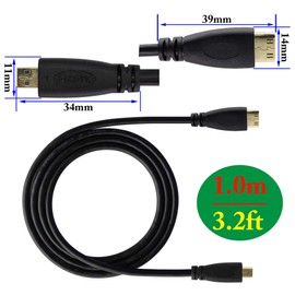 zdyCGTime Micro hdmi Socket Male to Mini hdmi Male Converter,high Speed Micro hdmi Cable 4k,Compatible with Digital Cameras, Tablet,Monitors,and Other Devices.(1m) (C/D)
