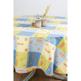 Esse Home – Confestyl – Table Cover Spring Summer – Oval – 100% Pure Cotton – Made in Italy – Handmade – Martina Ovale 140x220 yellow