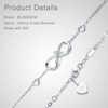 BlingGem Women's Infinity Charm Bracelet, White Gold Plated 925 Sterling