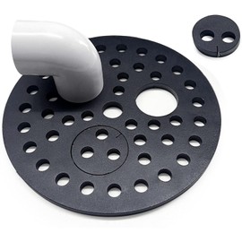 Baudelun 8 inch Drain Cover with Integrated Ports, Floor Drain with Removable Round Disc, 8" Garage Drain Cover Replacement Solution, Floor Strainer, 1PCS