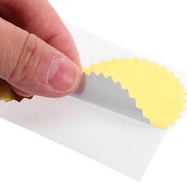 Rollo De Pegatinas En Relieve De 50mm, Sellos De Certificado MetáLicos Dorados Etiquetas Autoadhesivas Con Borde Festoneado Para Diplomas Premios Y Certificados
