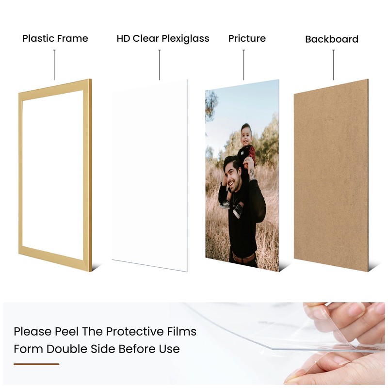 Heimlove Gold Collage Picture Frames Set of 12,Two 8x10,Two 6x8,Four