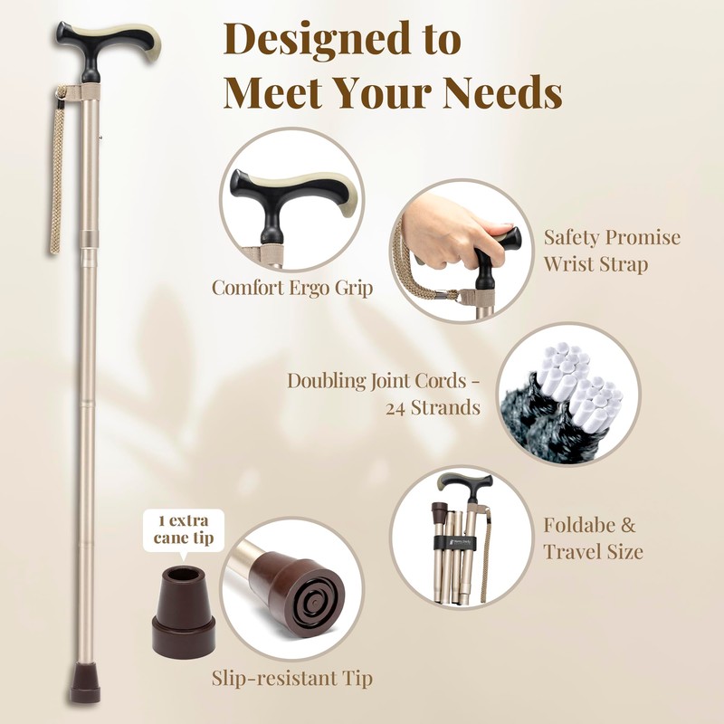 Merry Sticks Lightweight Foldable Walking Canes for Women and Men,