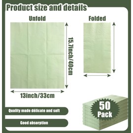 50 Pieces 3-ply Sage Green Napkins 13 x 15.7 Inches Guest Bathroom Napkins Dessert Napkins Disposable Hand Towels for Bathroom Wedding Birthday Party Paper Dinner Napkins