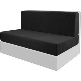 GIONAR Pack of 2 Camper Cushion Covers (1 Set), Black RV Seat Covers, Motorhome Seat Covers for Trailers, Sofa Seat Cushion Covers, Stretch for Motorhome Seat, Camper Cushion Protective Covers