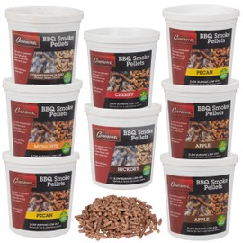 Camerons Smoking Wood Pellets (Apple, Cherry, Competition Blend, Hickory, Mesquite, Pecan) - 8 Pint Value Pack - 100% All Natural Wood Pellets for Smoker & Pellet Grill - BBQ Grilling Gift Set for Dad