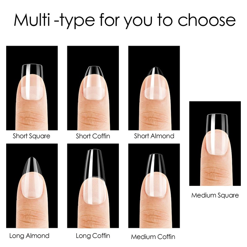 Pack of 500 False Nails Nail Tips, Acrylic False Artificial