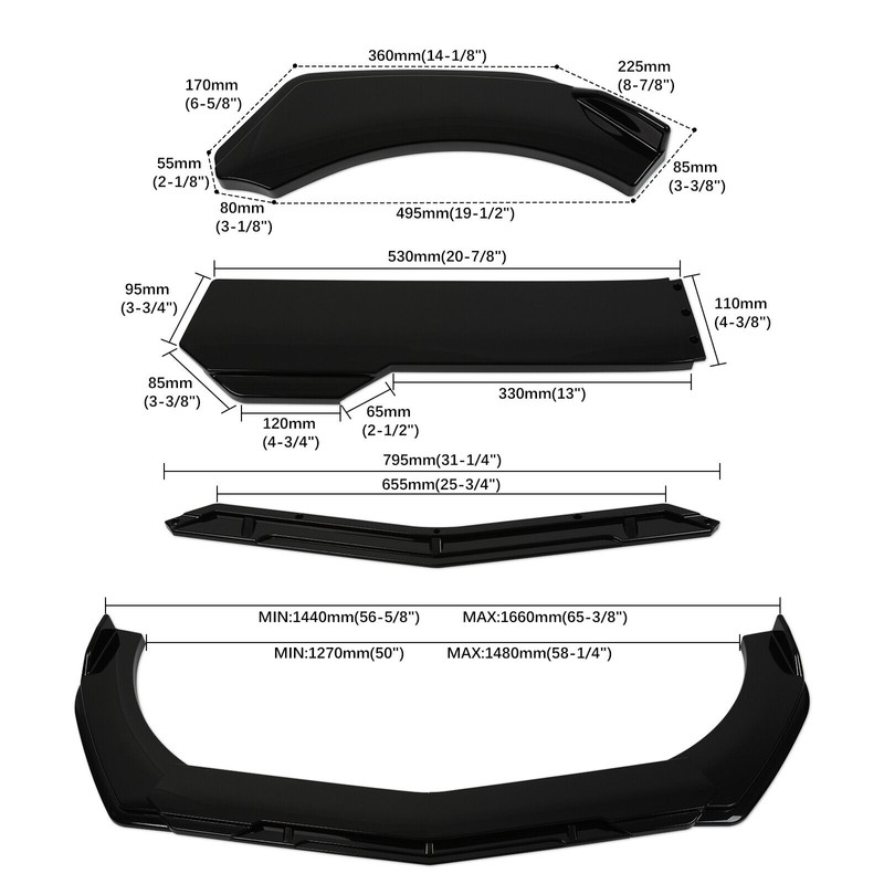 KEEPDSGN For Acura MDX SUV 01-24 Front Bumper Lip Splitter