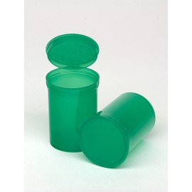 W Gallery 150 Translucent Green Vials - 30 DRAM Pop Top Bottle - Airtight Smell Proof Containers - Medical Grade Plastic Prescription Bottles for Pill Herb Flower Supplement, Bulk Pack, Not Glass Jars