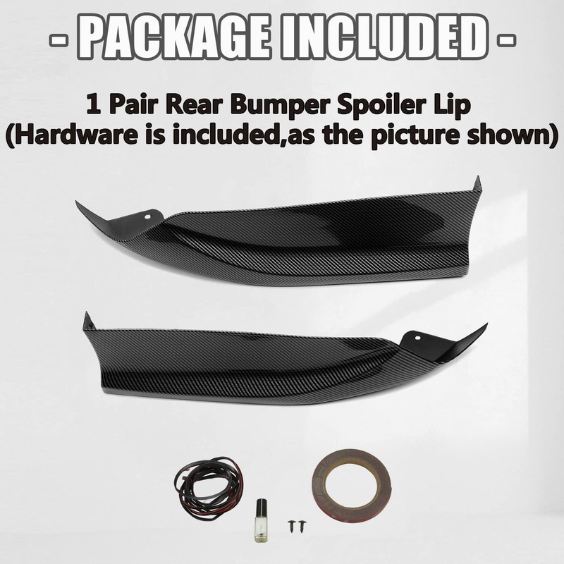 KUAFU Rear Bumper Lip Underbody Spoiler Splitter Compatible with 2016-2017