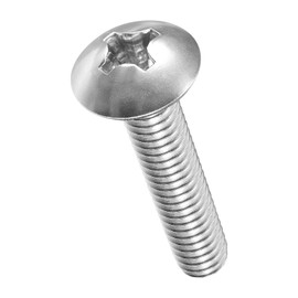 METALLIXITY Machine Screws Phillips Head(5/16"-18x1-1/2) 10Pcs, 304 Stainless Steel Round Head Phillips Drive Furniture Bolts - for Woodworking & Furniture Assembly, Silver