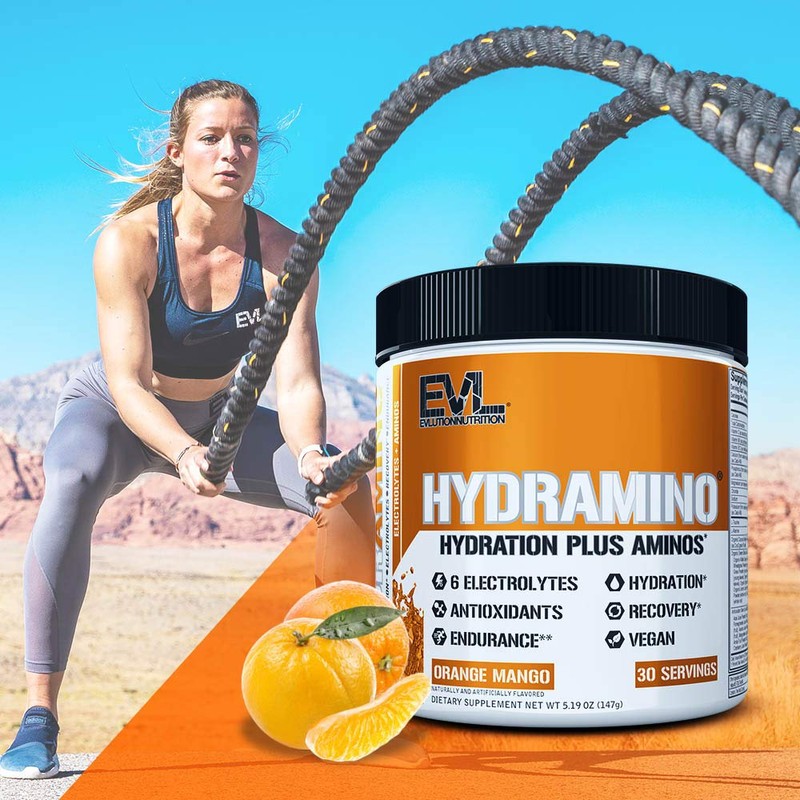 Evlution Nutrition HYDRAMINO Complete Hydration Multiplier, All 6 Electrolytes, Vitamin