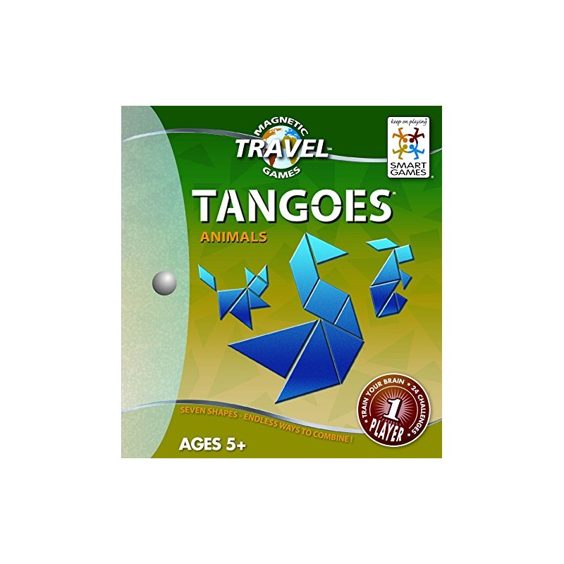 Smart Games Tangoes Magnetic Travel Game, Animals
