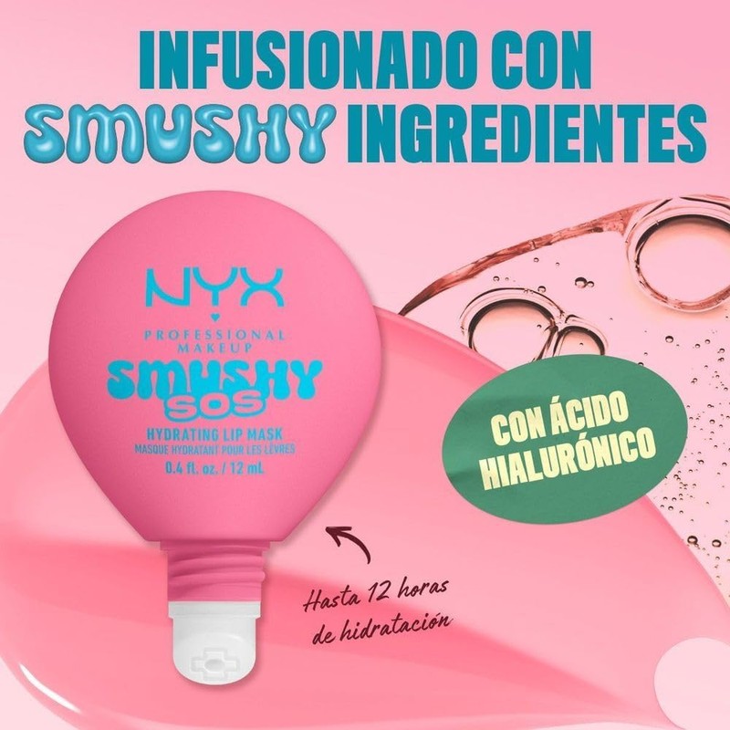 NYX Professional Makeup, Smushy SOS, Mascarilla Labial Hidratante Tipo Balsamo