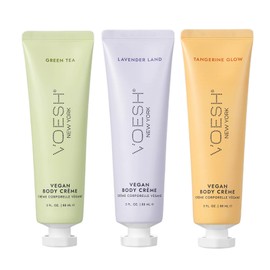 VOESH Vegan Body Creme Trio - Moisturizing Skincare Gift Set, Avocado Oil, Organic Virgin Olive Oil & Natural Extracts, K-Beauty Korean Skincare - (Green Tea, Lavender, Tangerine)