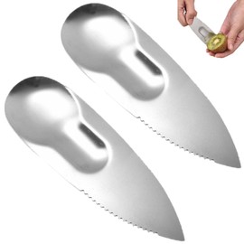2 Pack Kiwi Spoon Knife, 2-in-1 Stainless Steel Fruit Cutter & Peeler - Multi-Use Kitchen & Travel Utensil