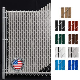 FenceSource Wave Slat (9 Colors) Single Wall Bottom Locking Privacy Slat for 4', 5', 6', 7' and 8' Chain Link Fence (7 ft, Gray)